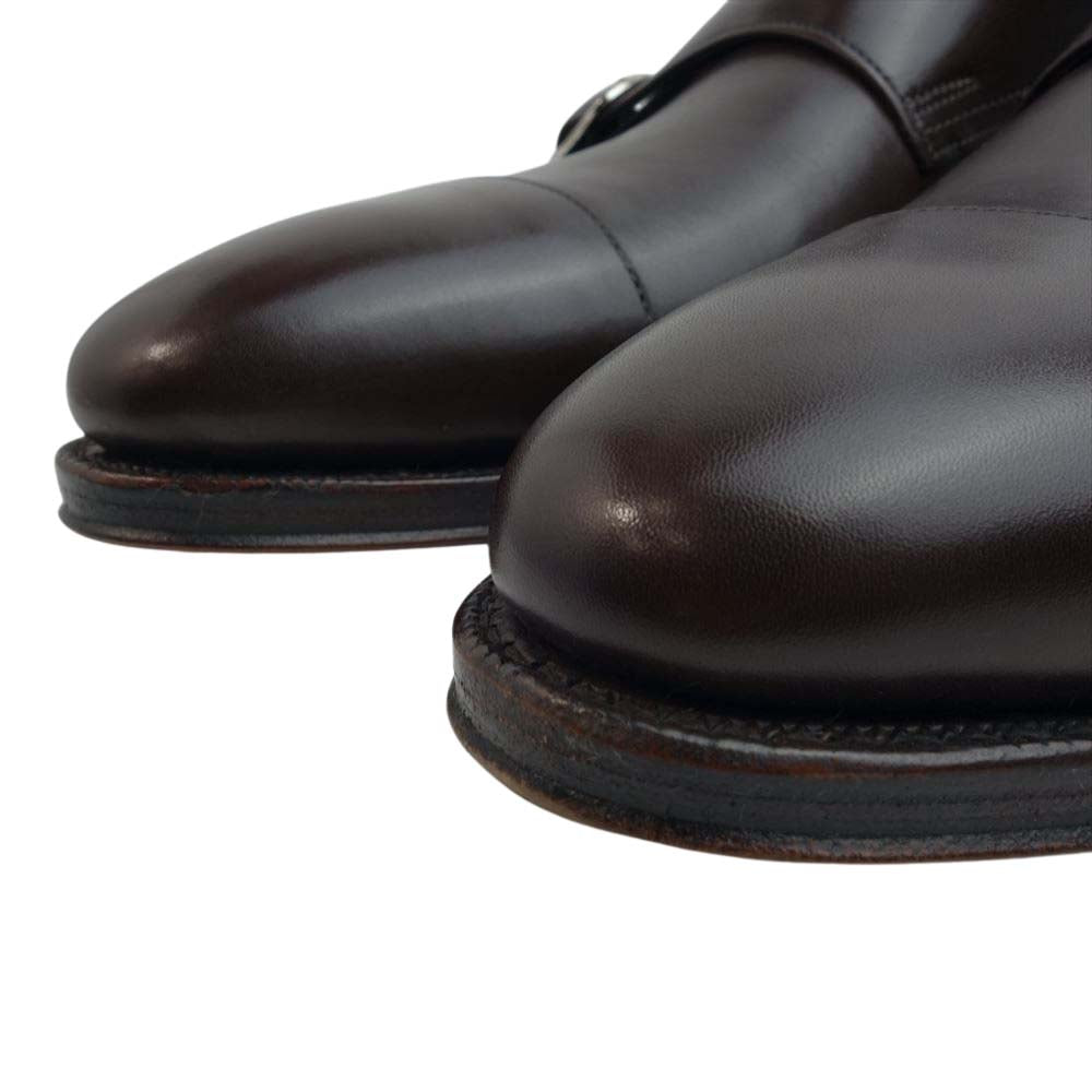 JALAN SRIWIJAYA ジャランスリウァヤ 98374 ダブルモンクストラップ レザーソール ドレスシューズ ダークブラウン UK9 D.BROWN SALF UK9【極上美品】【中古】