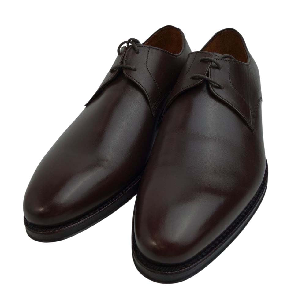 JALAN SRIWIJAYA ジャランスリウァヤ 98406 プレーントゥ レザーソール ドレスシューズ ダークブラウン UK7.5 D.BROWN SALF UK7.5【極上美品】【中古】