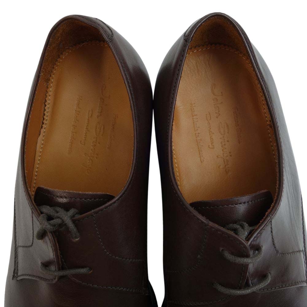 JALAN SRIWIJAYA ジャランスリウァヤ 98406 プレーントゥ レザーソール ドレスシューズ ダークブラウン UK7.5 D.BROWN SALF UK7.5【極上美品】【中古】