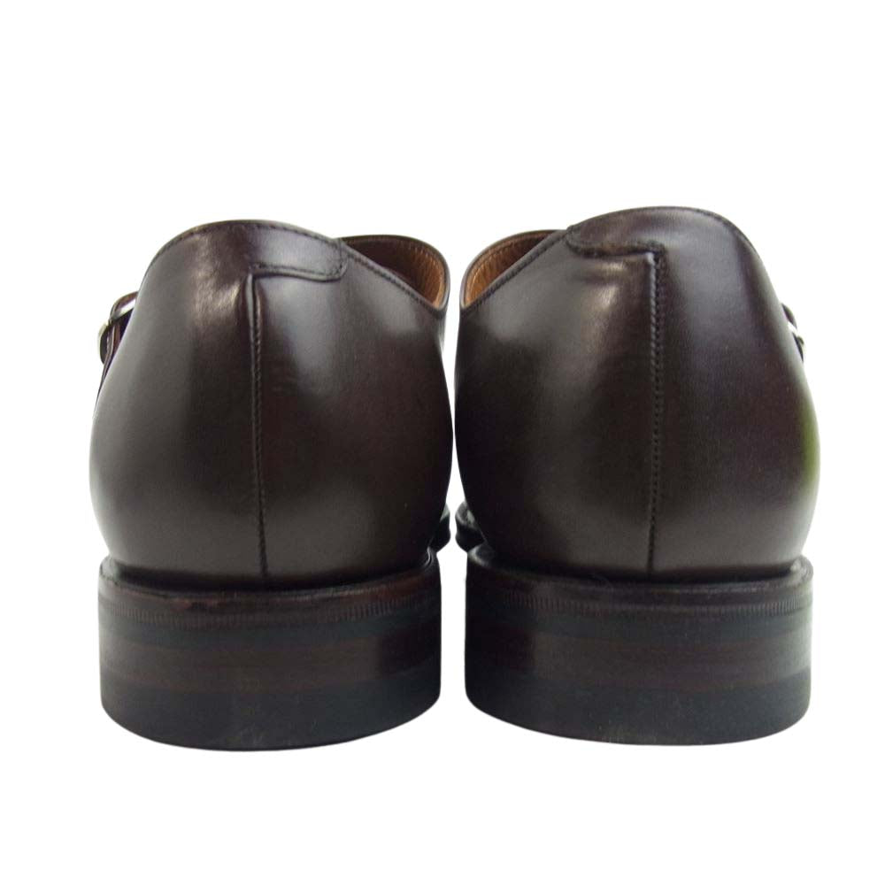 JALAN SRIWIJAYA ジャランスリウァヤ 98374 ダブルモンクストラップ ダイナイトソール ドレスシューズ ダークブラウン UK7 D.BROWN CALF UK7【極上美品】【中古】