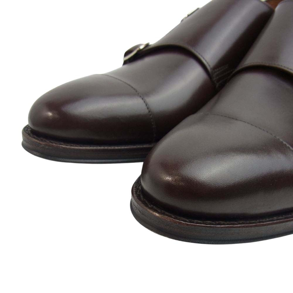 JALAN SRIWIJAYA ジャランスリウァヤ 98374 ダブルモンクストラップ ダイナイトソール ドレスシューズ ダークブラウン UK7 D.BROWN CALF UK7【極上美品】【中古】