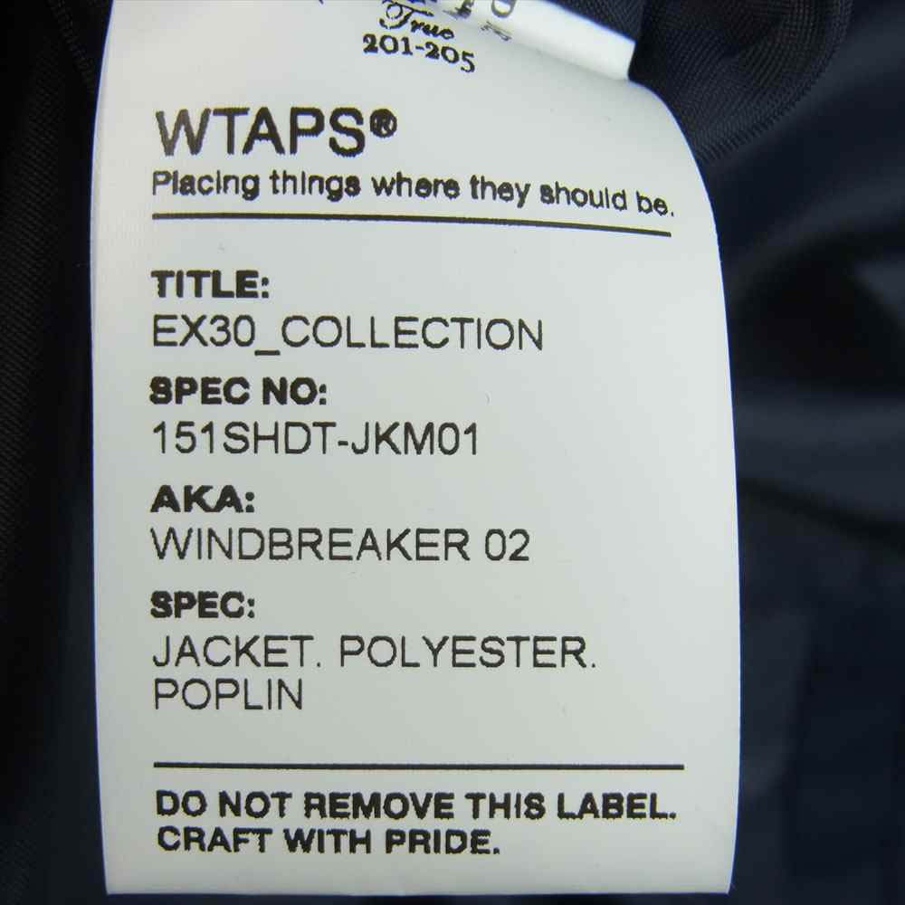 WTAPS ダブルタップス 151SHDT-JKM01 WINDBREAKER 02 JACKET POLYESTER POPLIN ウインドブレーカー コーチ ジャケット ネイビー系 2【中古】