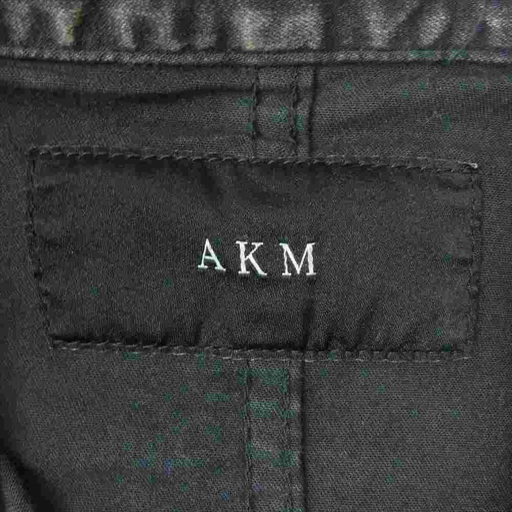AKM エイケイエム S093 ウォッシュ加工 デニム ウエスタン シャツ ブラック系 M【中古】