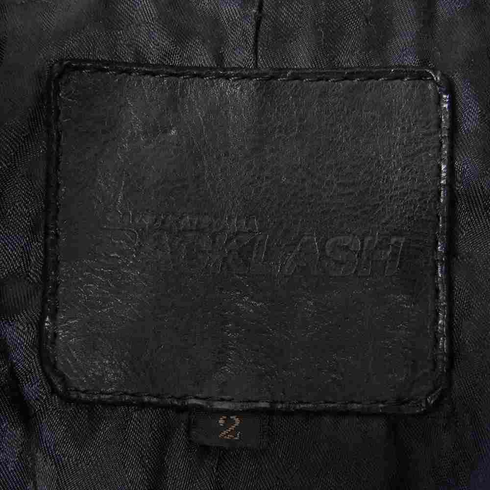 ISAMUKATAYAMA BACKLASH イサムカタヤマバックラッシュ 1498-02 JAPANESE CALF LEATHER JAKET ジャパンカーフ 製品染め 襟付き レザー ライダース ブラック系 2【中古】