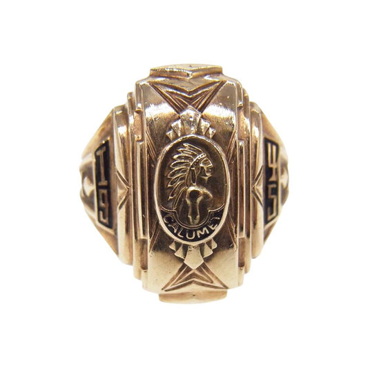 ヴィンテージ CALUMET インディアン 10k カレッジリング ゴールド系【中古】