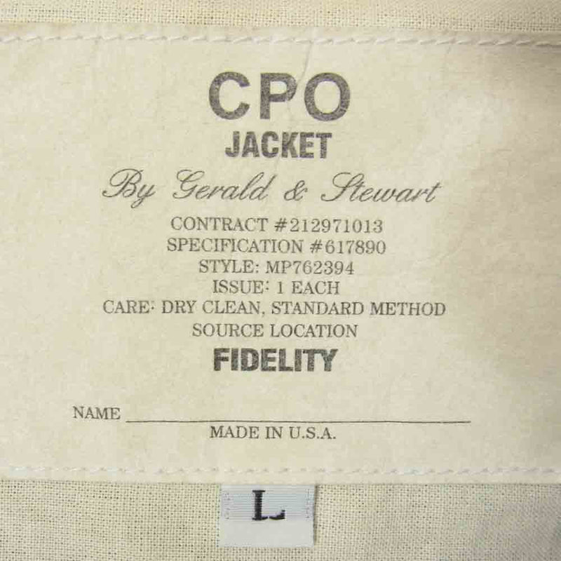 FIDELITY フィデリティ CPO JACKET ウール シャツ ネイビー系 L【中古】