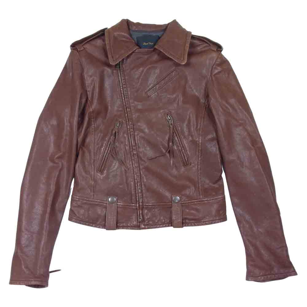 SLANT WISE スラントワイズ シープスキン 羊革 レザー ライダース ジャケット ブラウン系 2【中古】