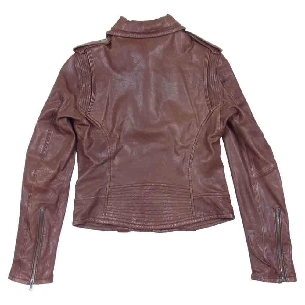 SLANT WISE スラントワイズ シープスキン 羊革 レザー ライダース ジャケット ブラウン系 2【中古】