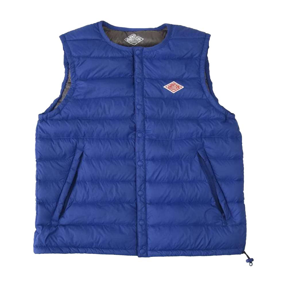 Danton ダントン JD-8749 Crew Neck Inner Down Vest  クルーネック インナーダウン ベスト ブルー系 34【中古】