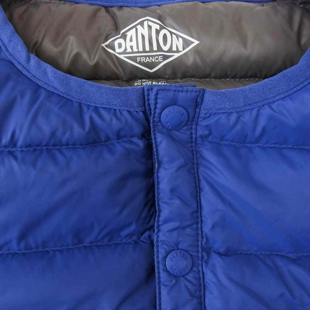 Danton ダントン JD-8749 Crew Neck Inner Down Vest  クルーネック インナーダウン ベスト ブルー系 34【中古】