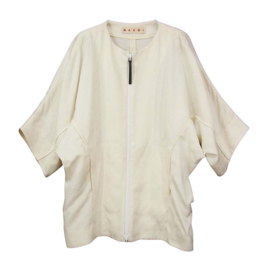 MARNI マルニ 国内正規品 イタリア製 ドルマンスリーブ ノーカラー ジャケット オフホワイト系 42【中古】