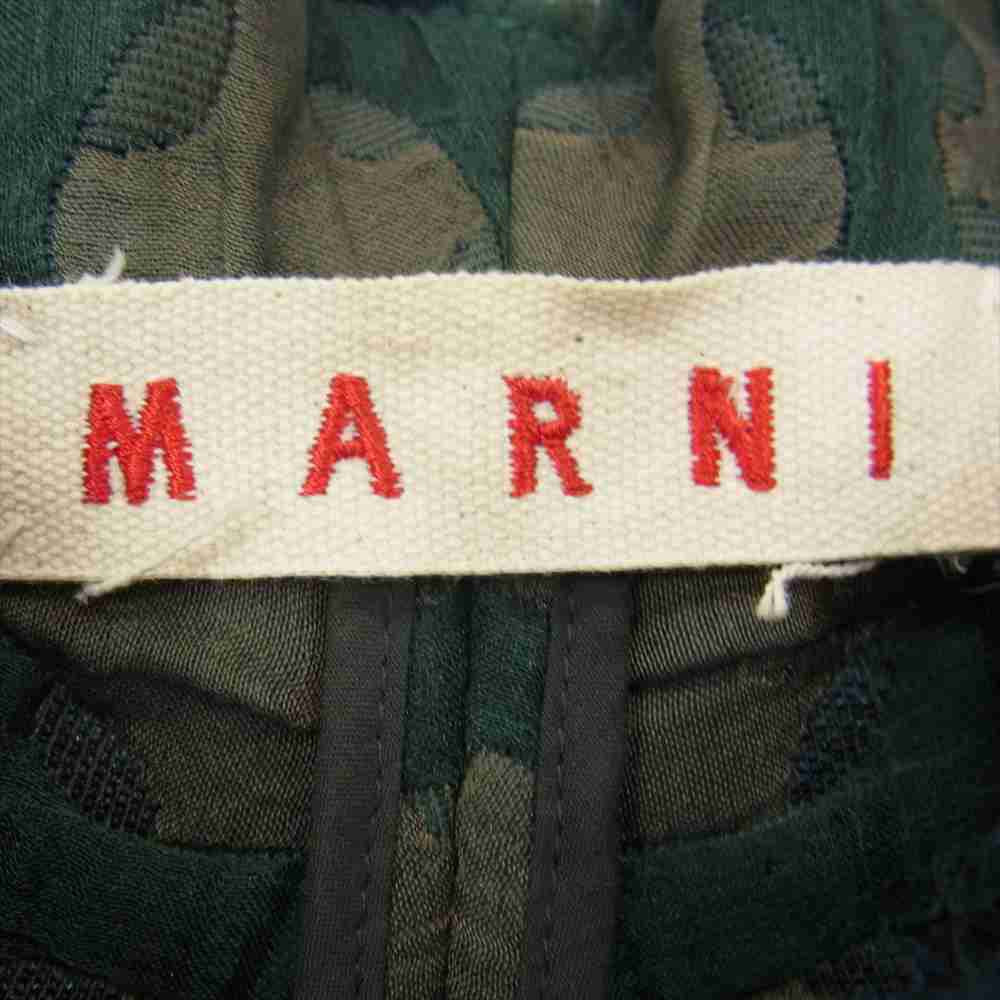 MARNI マルニ 国内正規品 イタリア製 シルク混 リボンタイ ノースリーブ ワンピース グリーン系 38【中古】