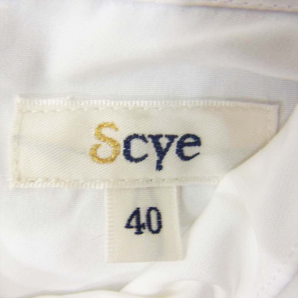 Scye サイ 20SS 1220-31067 ギザコットン ハイネック ピンタック プリーツ ブラウス ホワイト系 40【中古】