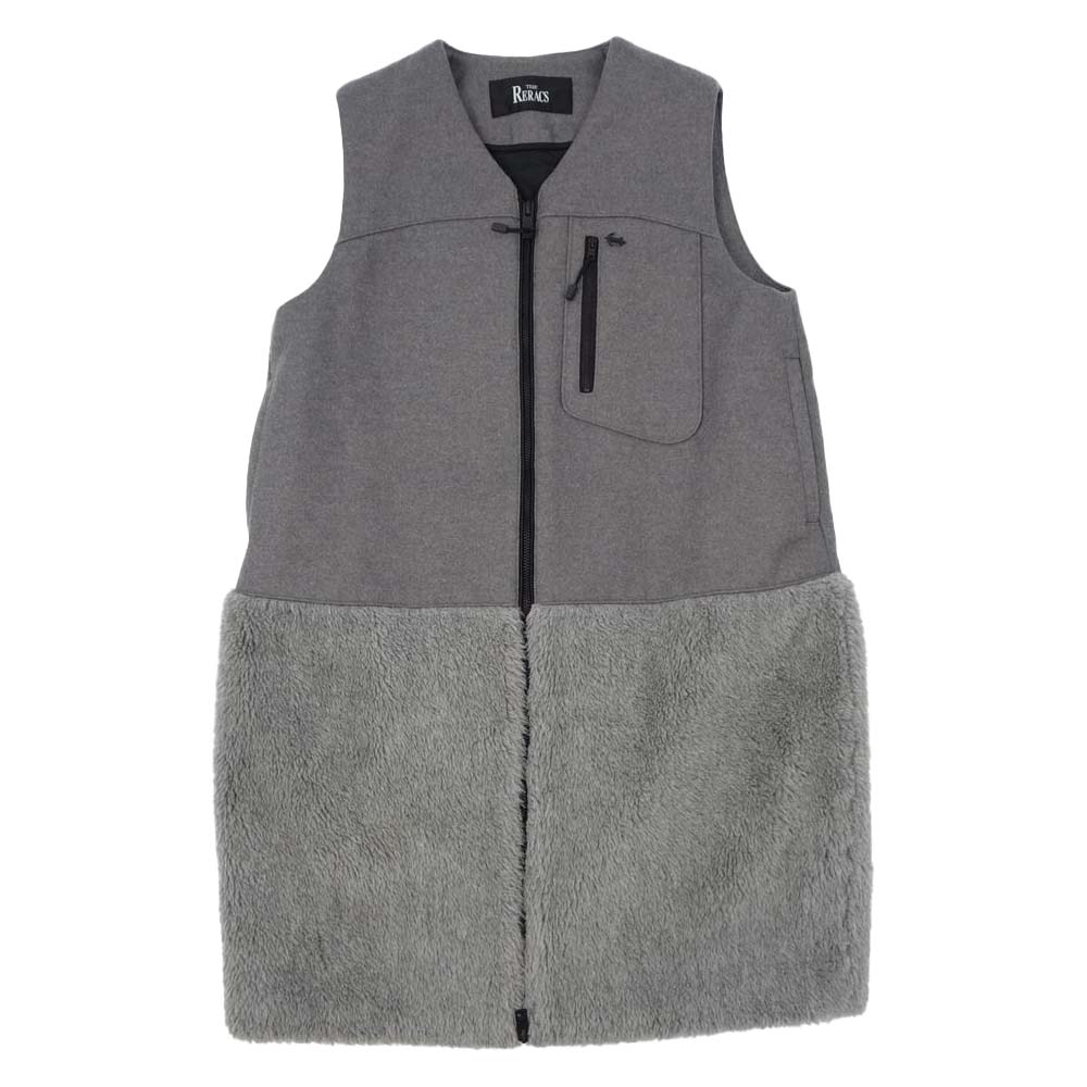 THE RERACS ザリラクス 16AW 16FW-REOP-032L ジップアップ ロング ボア ベスト グレー グレー系 38【美品】【中古】