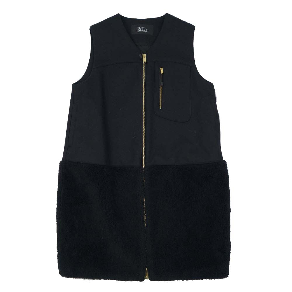 THE RERACS ザリラクス 16AW 16FW-REOP-032L ジップアップ ロング ボア ベスト ブラック ブラック系 38【美品】【中古】