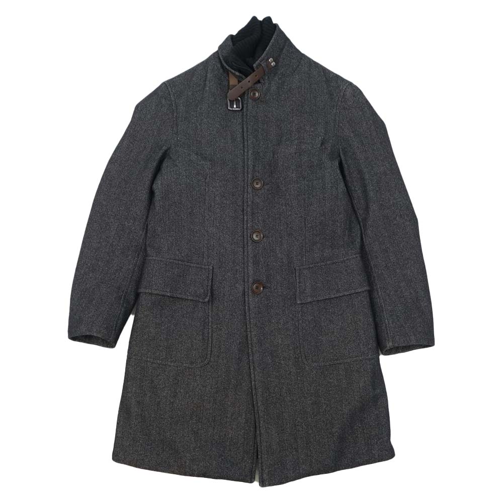 MONCLER モンクレール ヘリンボーンウール ダウン コート ダークグレー系 ブラック系【中古】