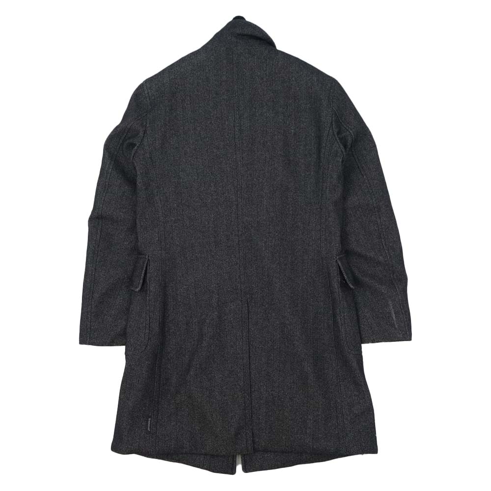 MONCLER モンクレール ヘリンボーンウール ダウン コート ダークグレー系 ブラック系【中古】