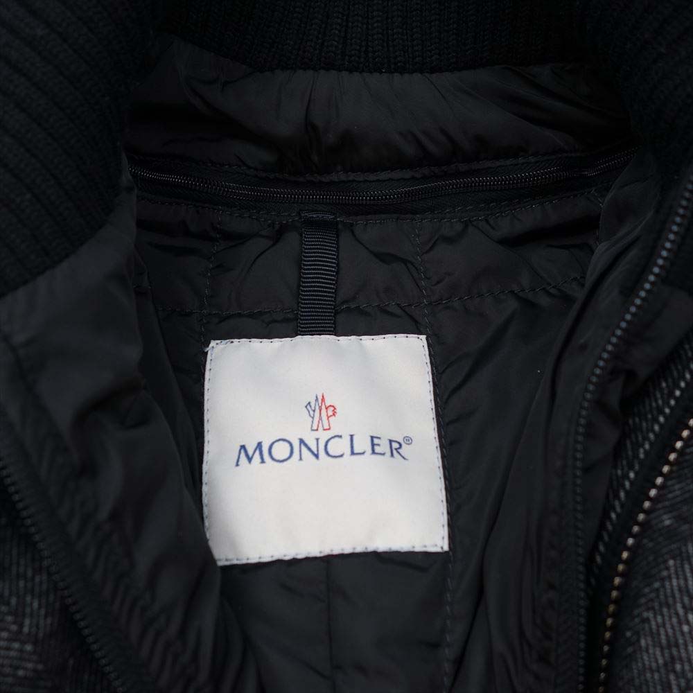 MONCLER モンクレール ヘリンボーンウール ダウン コート ダークグレー系 ブラック系【中古】