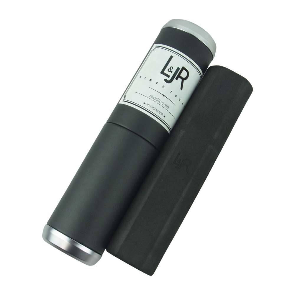 エルアンドジェイアール ギャランティ付属 DAY&DATE S1302 45MM クォーツ スイス製 ホワイトストラップ付 腕時計 ブラック系【新古品】【未使用】【中古】
