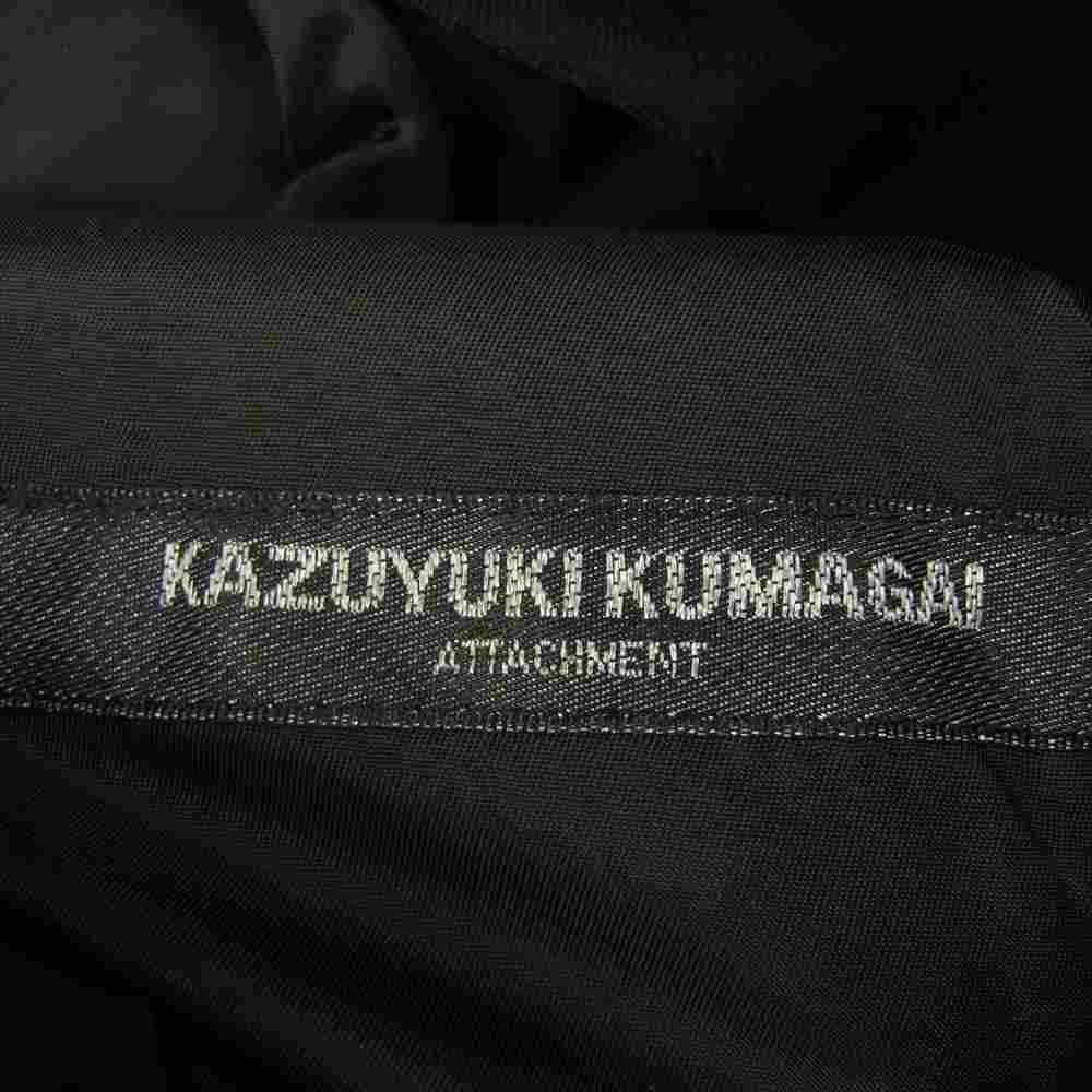 KAZUYUKI KUMAGAI ATTACHMENT カズユキクマガイアタッチメント 20AW KP03-004 W/Pe シャンブレーギャバ ベルト付 ワイドテーパードパンツ ブラック系 1【中古】