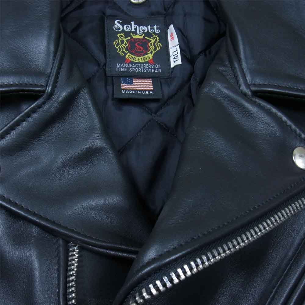 schott ショット 7164 613UST ONESTAR TALL ワンスター トール カウハイド ダブル ライダース ジャケット ブラック系 36【中古】