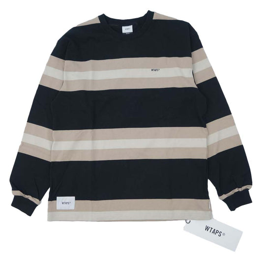 WTAPS ダブルタップス 20ss 201ATDT-CSM27 VATOS LS TEE.COTTON ボーダー ロングスリーブ Tシャツ S【美品】【中古】