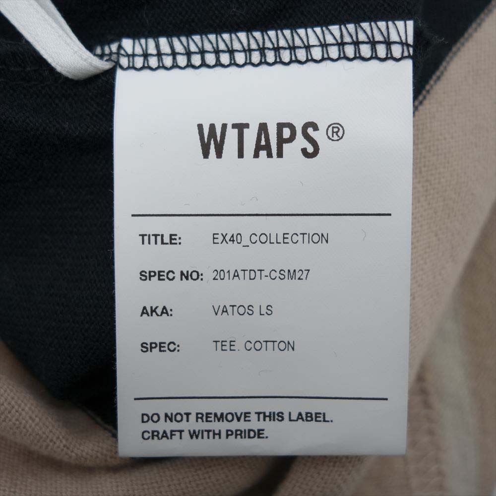 WTAPS ダブルタップス 20ss 201ATDT-CSM27 VATOS LS TEE.COTTON ボーダー ロングスリーブ Tシャツ S【美品】【中古】