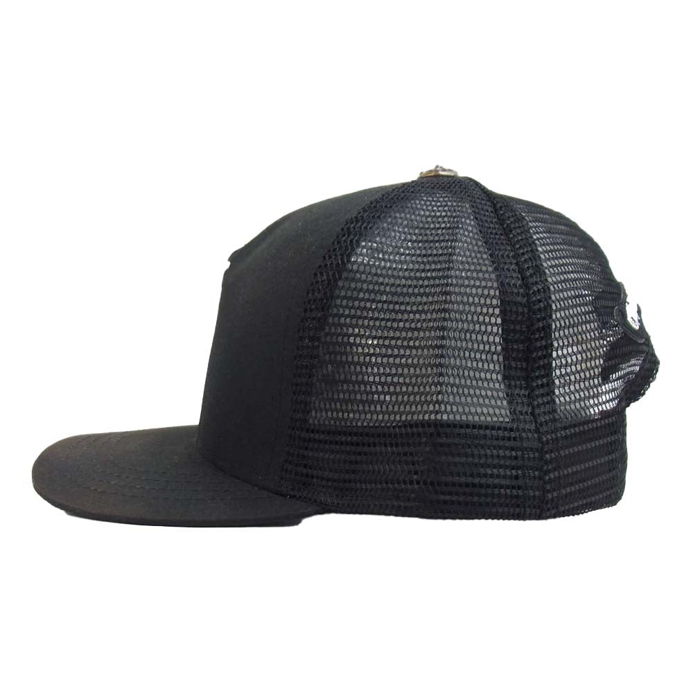 CHROME HEARTS クロムハーツ（原本無） CHクロス 刺繍 トラッカー キャップ ブラック系【中古】