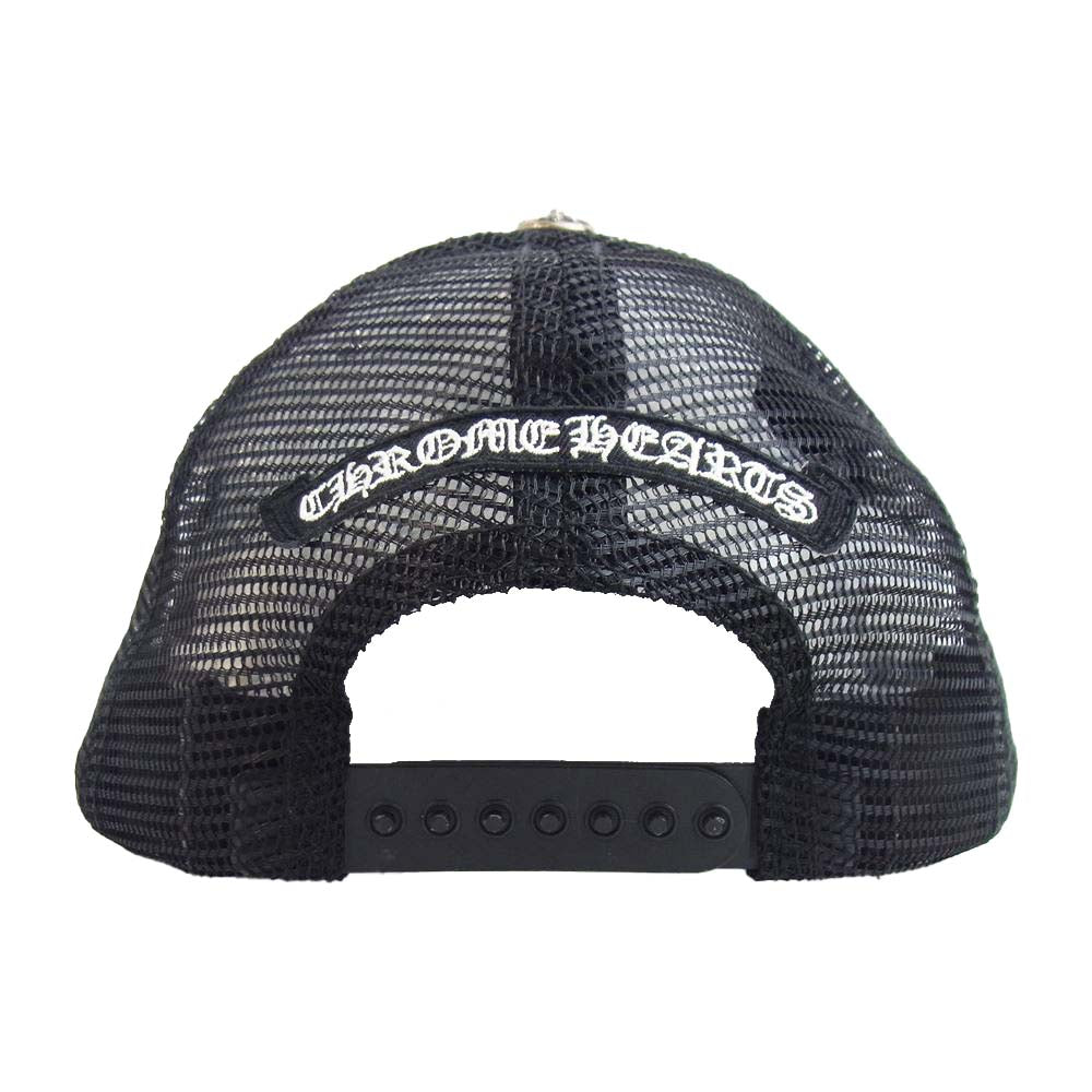 CHROME HEARTS クロムハーツ（原本無） CHクロス 刺繍 トラッカー キャップ ブラック系【中古】
