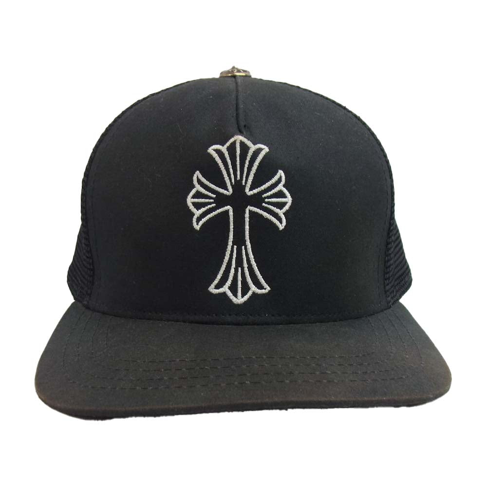 CHROME HEARTS クロムハーツ（原本無） CHクロス 刺繍 トラッカー キャップ ブラック系【中古】