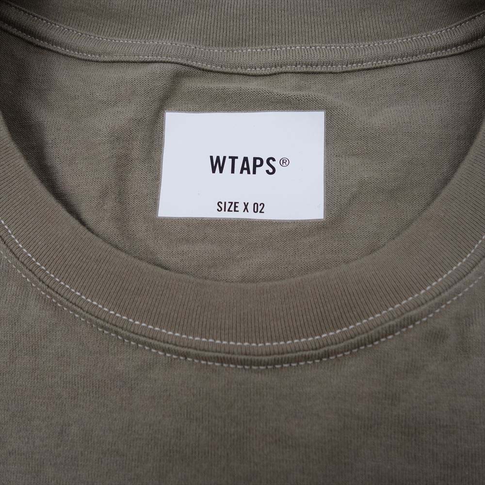 WTAPS ダブルタップス 21AW 212ATDT-CSM22 BLANK 02 / LS / COTTON 反毛生地混紡コットン ロングスリーブ Tシャツ カーキ系 X 02【美品】【中古】