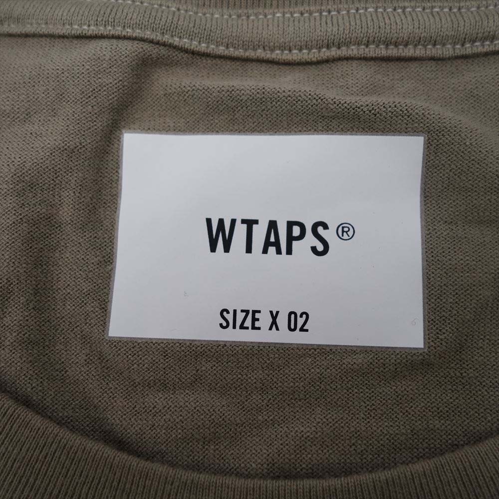 WTAPS ダブルタップス 21AW 212ATDT-CSM22 BLANK 02 / LS / COTTON 反毛生地混紡コットン ロングスリーブ Tシャツ カーキ系 X 02【美品】【中古】