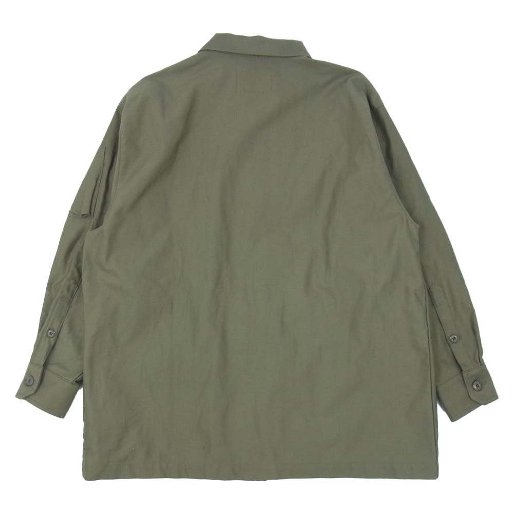 WTAPS ダブルタップス 21AW 212BRDT-SHM04 FLYERS / LS / COTTON. SATIN バックサテン ユーティリティ シャツ カーキ系 X 01【美品】【中古】