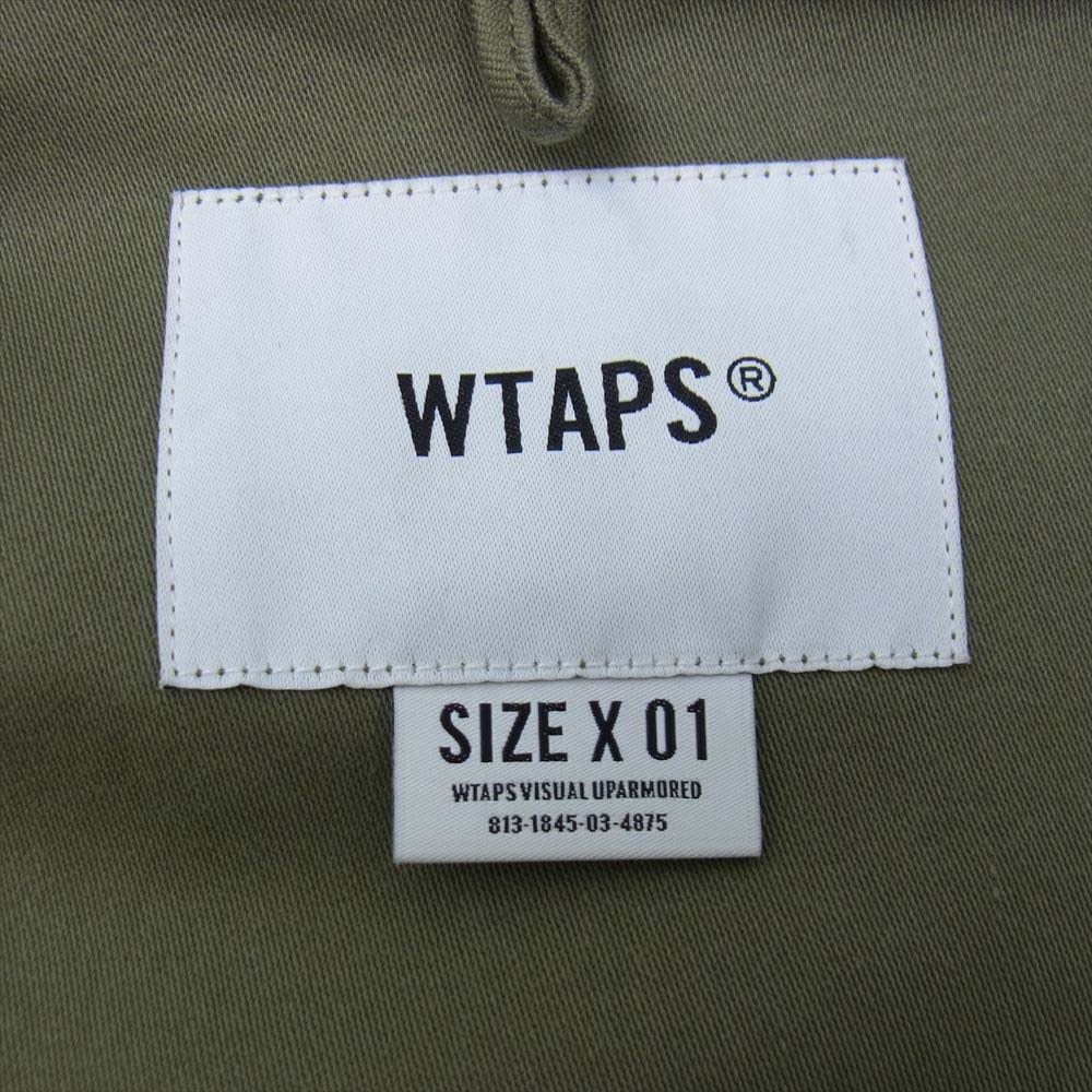WTAPS ダブルタップス 21AW 212BRDT-SHM04 FLYERS / LS / COTTON. SATIN バックサテン ユーティリティ シャツ カーキ系 X 01【美品】【中古】