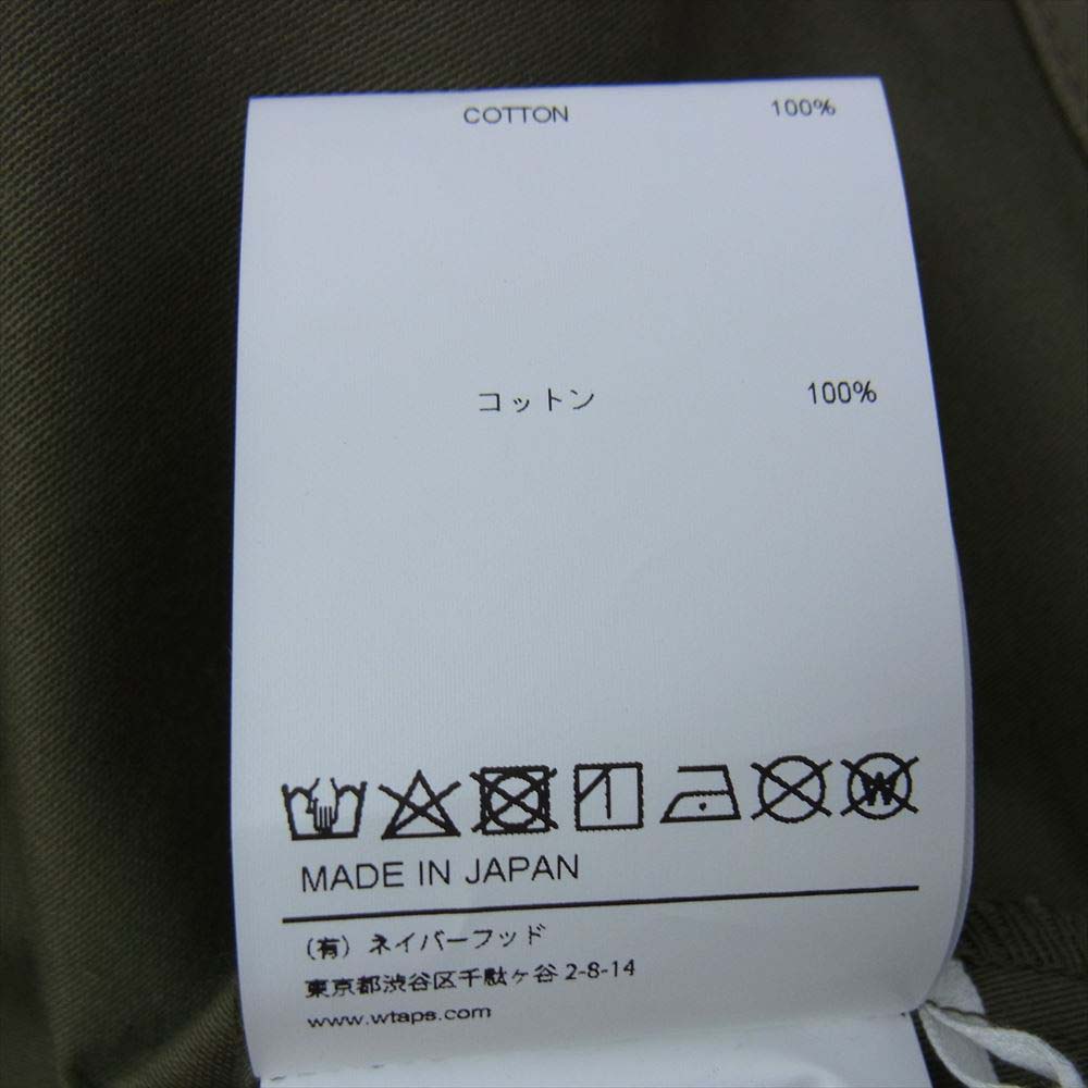 WTAPS ダブルタップス 21AW 212BRDT-SHM04 FLYERS / LS / COTTON. SATIN バックサテン ユーティリティ シャツ カーキ系 X 01【美品】【中古】