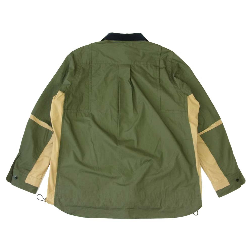 Sacai サカイ 21-02583M Cotton Poplin Shirt コットンポプリン ドッキング シャツ ジャケット カーキ系 3【美品】【中古】