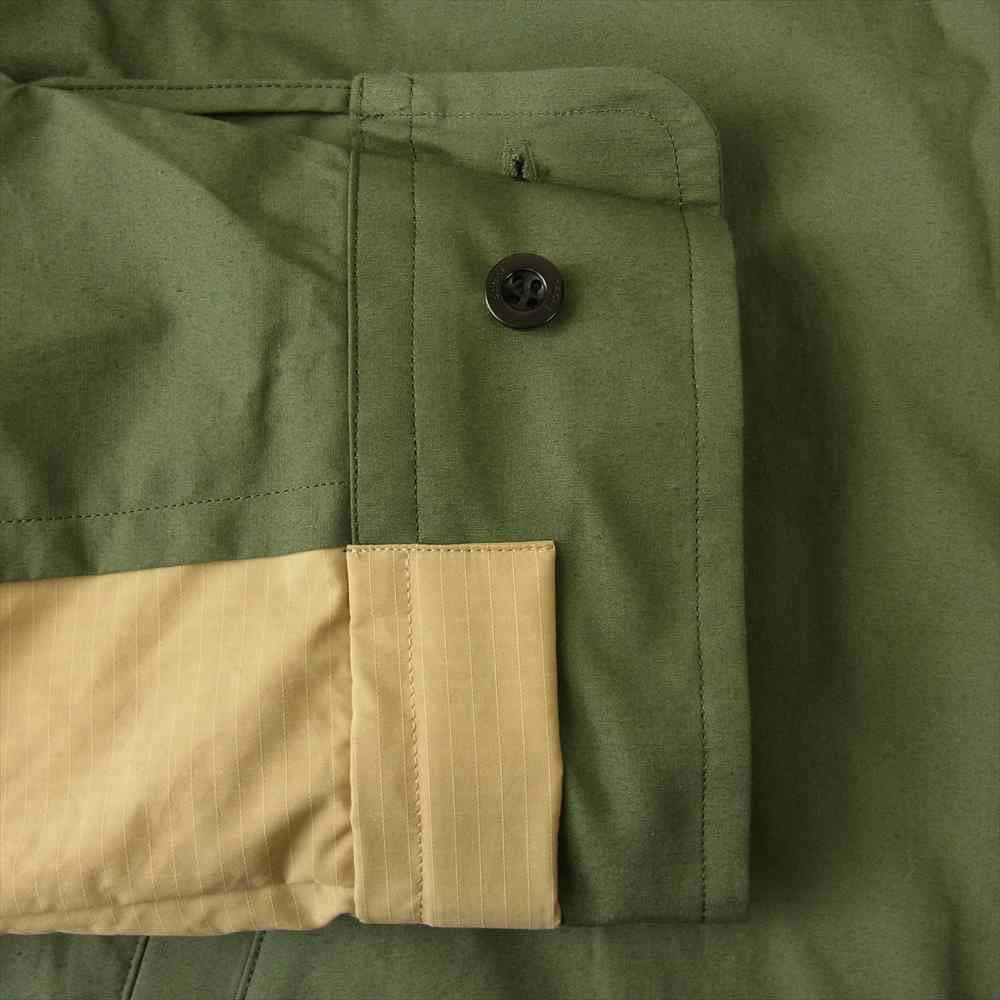 Sacai サカイ 21-02583M Cotton Poplin Shirt コットンポプリン ドッキング シャツ ジャケット カーキ系 3【美品】【中古】