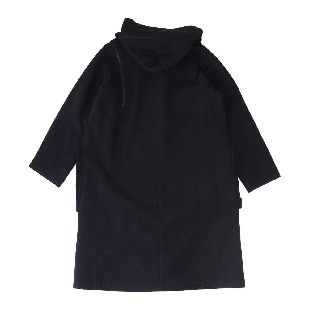 Yohji Yamamoto ヨウジヤマモト B ビー NV-C52-105 18AW Wool Viyella Double Fastener Coat ダブルファスナー メルトン フーデッド コート ブラック系 3【中古】