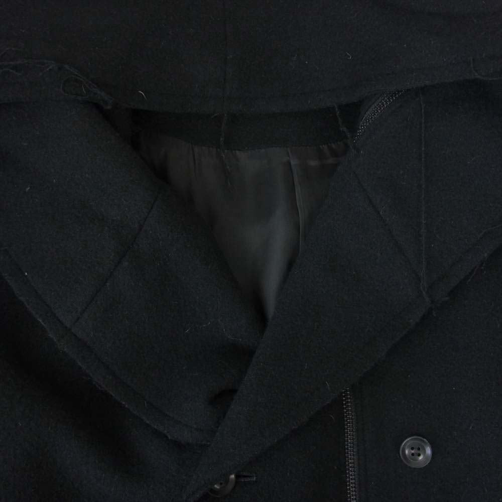 Yohji Yamamoto ヨウジヤマモト B ビー NV-C52-105 18AW Wool Viyella Double Fastener Coat ダブルファスナー メルトン フーデッド コート ブラック系 3【中古】