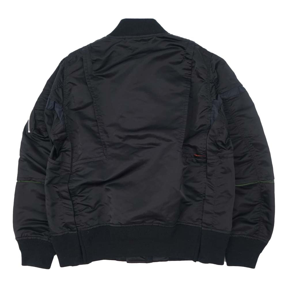 Sacai サカイ 21AW 21-02581M Nylon Twill Blouson ナイロンツイル MA-1 ブルゾン ブラック系 3【美品】【中古】