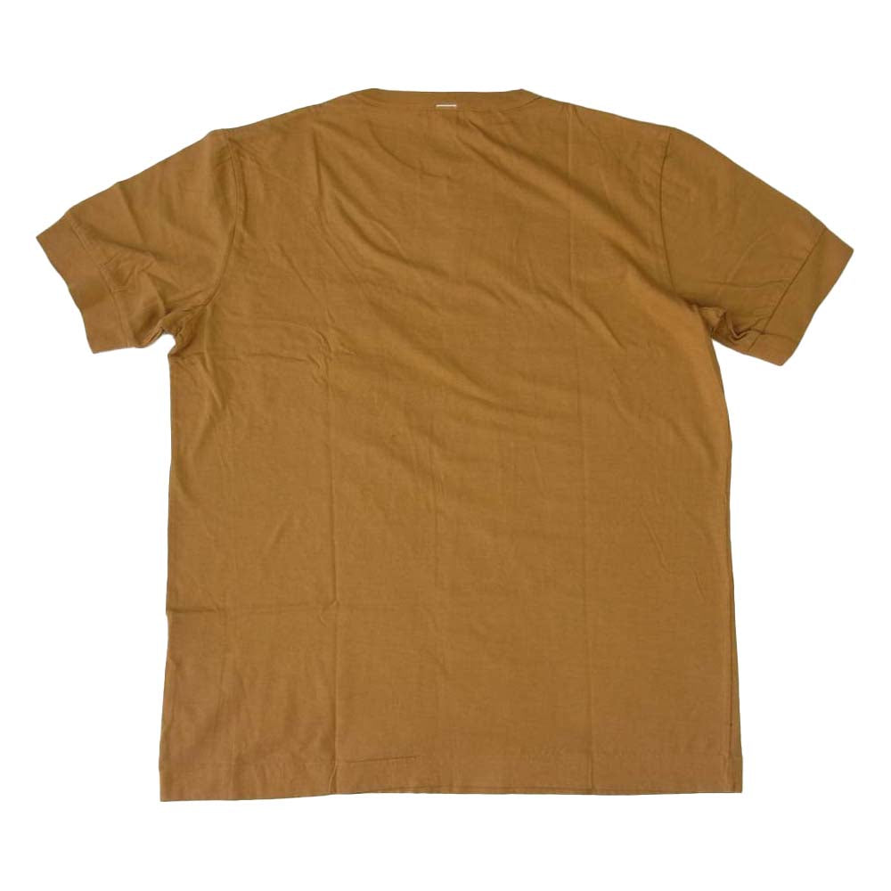 エムエイチエル printed cotton jersey ポケット Ｔシャツ ブラウン系 L【新古品】【未使用】【中古】