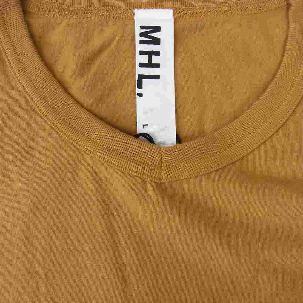 エムエイチエル printed cotton jersey ポケット Ｔシャツ ブラウン系 L【新古品】【未使用】【中古】