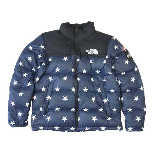 THE NORTH FACE ノースフェイス NF0A3BZ9 海外並行品 International Pack USA Star Nuptse Jacket ヌプシ ダウン ジャケット ネイビー系 L【中古】
