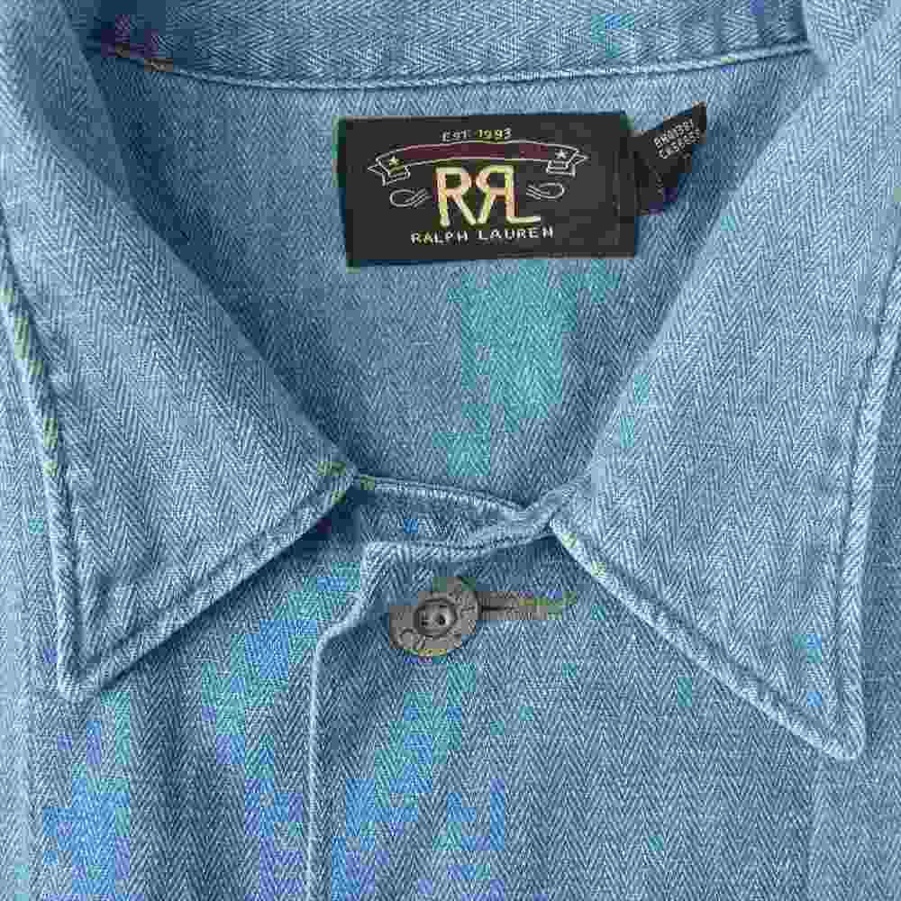 RRL ダブルアールエル 国内正規品 インディゴ リネン コットン カバーオール インディゴブルー系 L【中古】