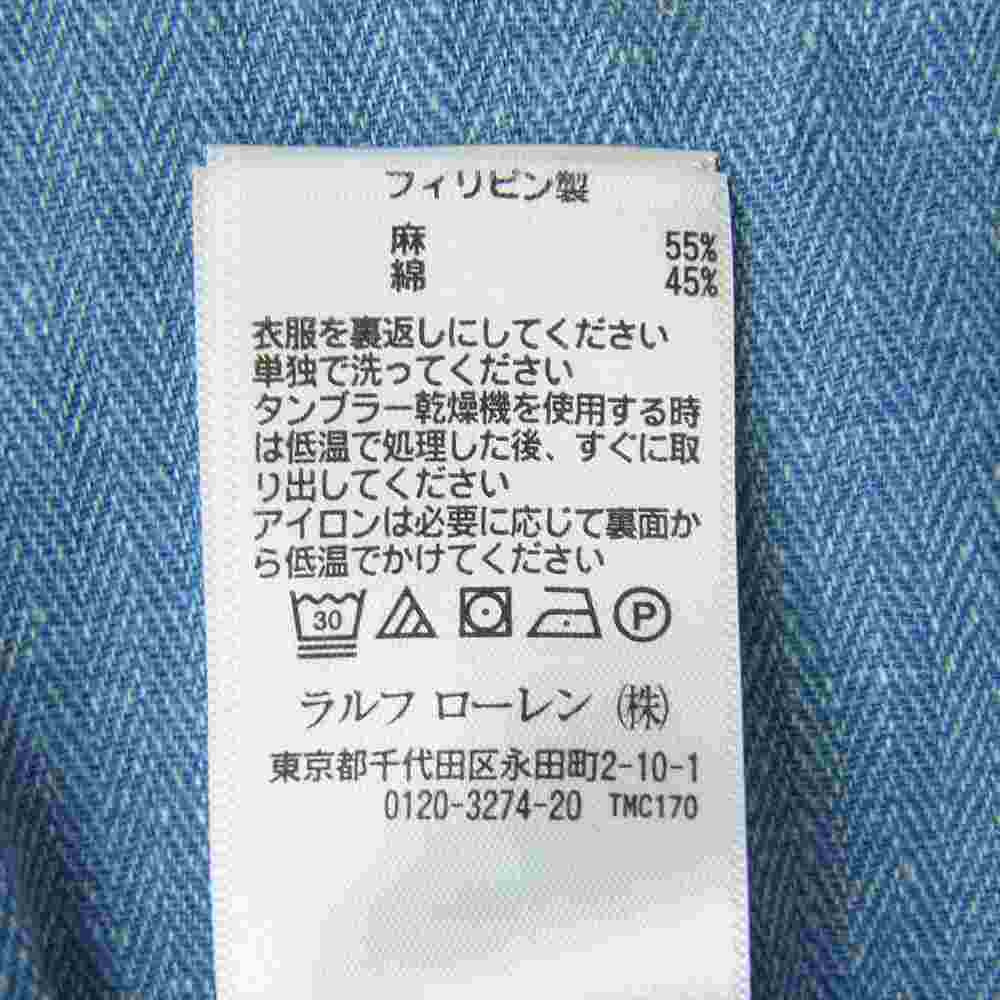 RRL ダブルアールエル 国内正規品 インディゴ リネン コットン カバーオール インディゴブルー系 L【中古】