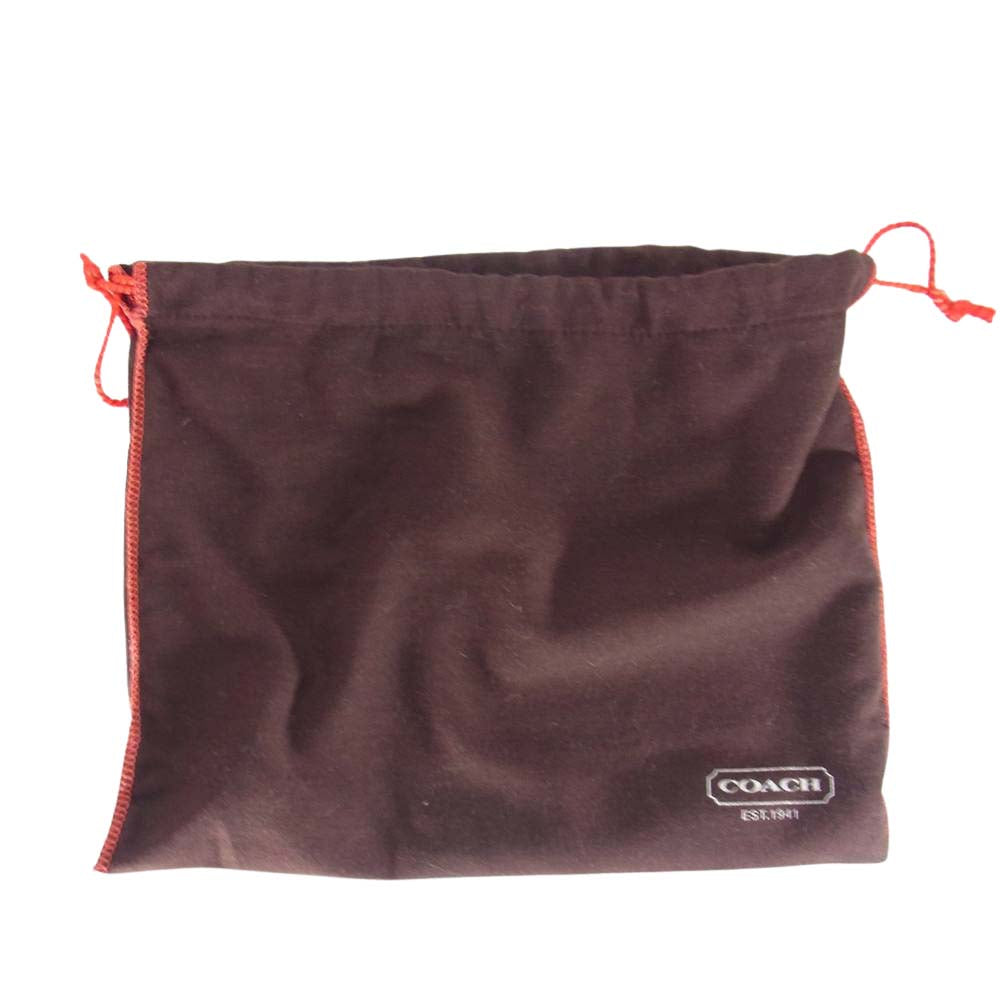 COACH コーチ 6616 シグネチャー ショルダーバッグ レッド ブラウン系【中古】