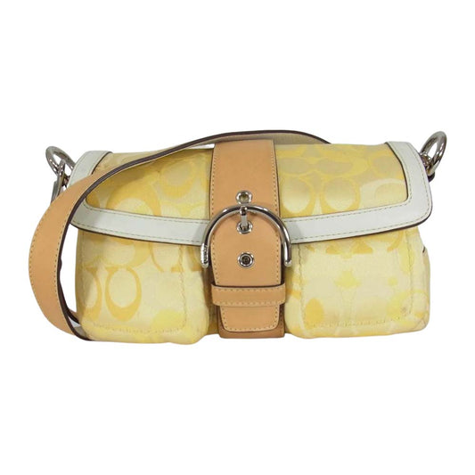 COACH コーチ 1854 シグネチャー ショルダーバッグ イエロー イエロー系【中古】