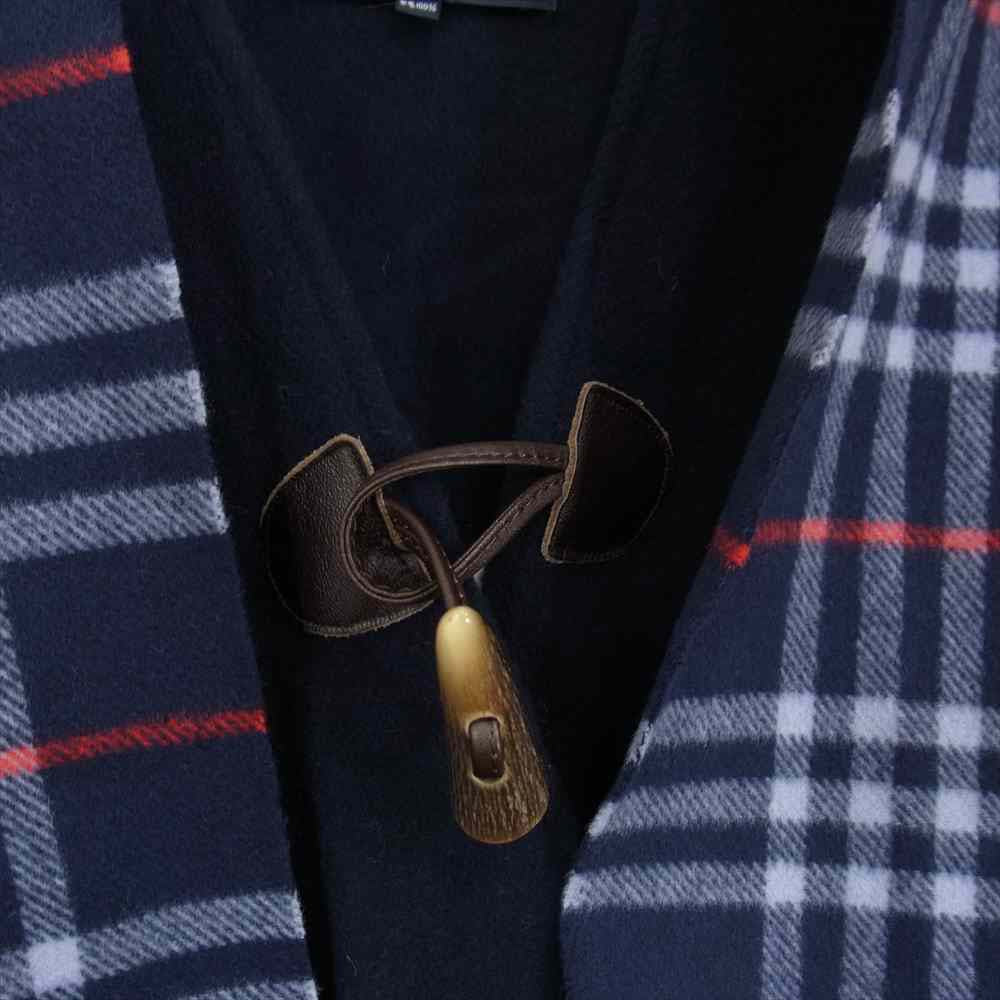 BURBERRY バーバリー チェック ウール ポンチョ ネイビー系【中古】