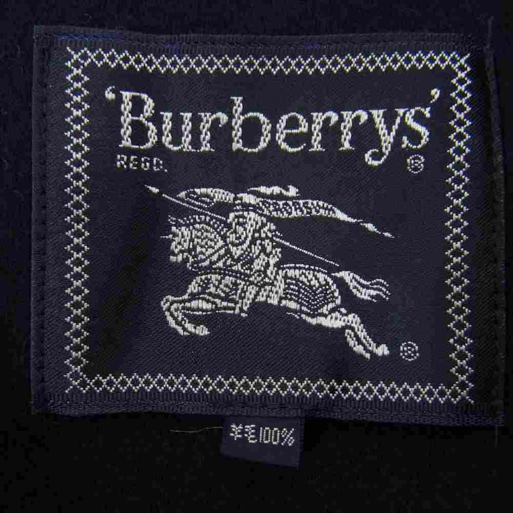 BURBERRY バーバリー チェック ウール ポンチョ ネイビー系【中古】