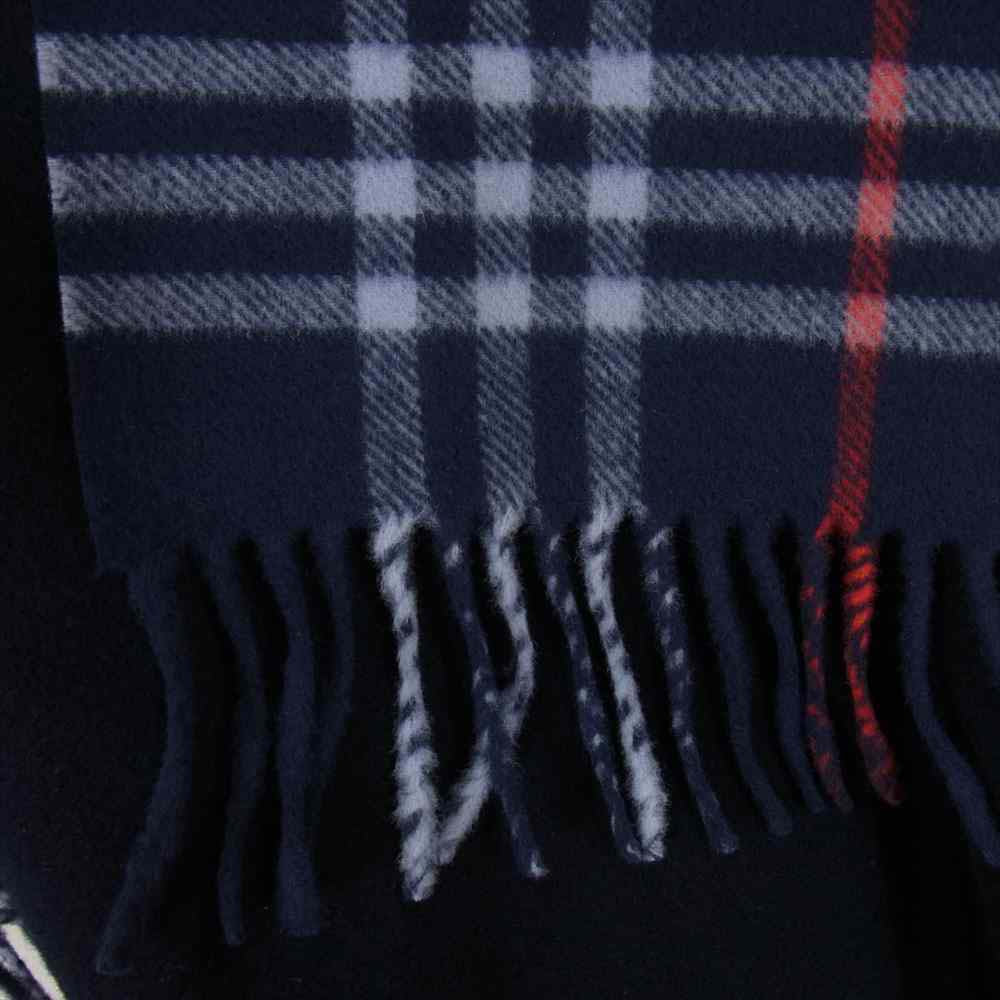 BURBERRY バーバリー チェック ウール ポンチョ ネイビー系【中古